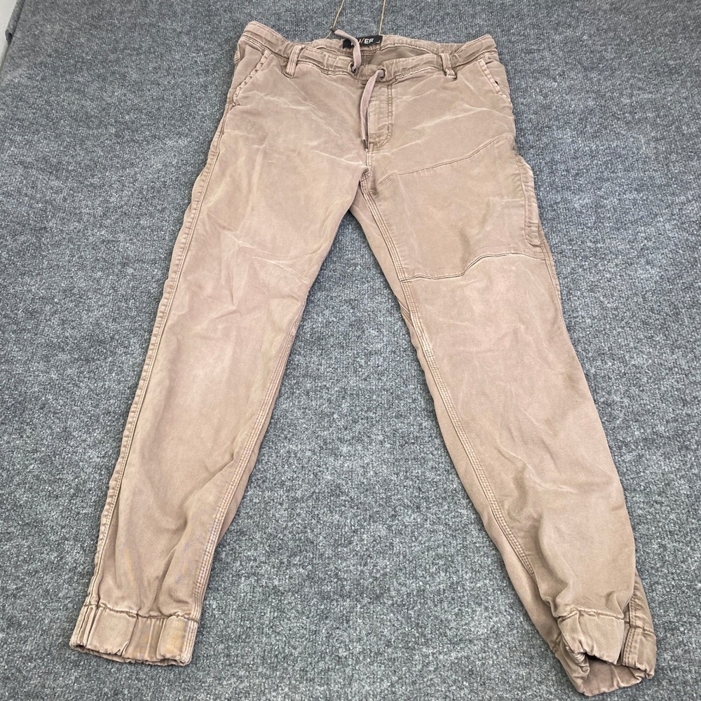DU/ER Mens Performance Jogger Pants Tan Brown Drawstring Size 34x29 Slim Fit